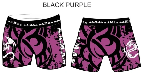 Compression Wear Male Shorts Black Purple
