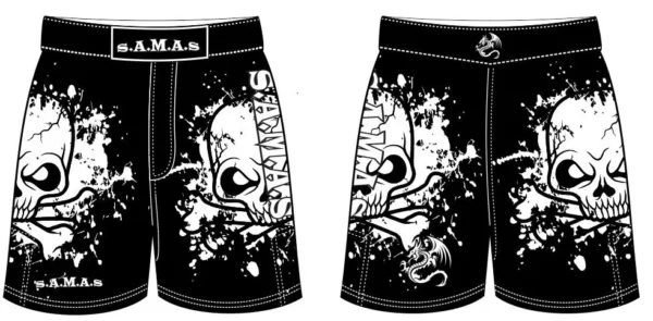 MMA Shorts Premier Black & White