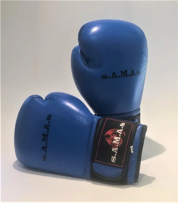 SAMAS Cowhide Leather Gloves Blue - Image 2