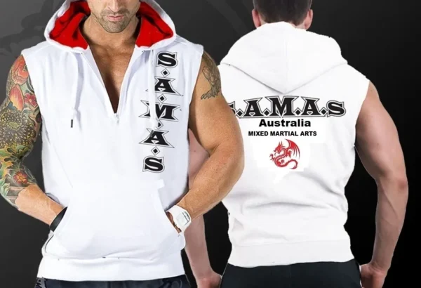 SAMAS White Sleeveless Hoodie
