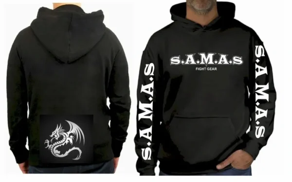 Samas Black & White Hoodie - Image 2
