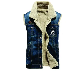 Sleeveless Denim Sheepskin Jacket