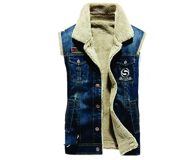 Sleeveless Denim Sheepskin Jacket