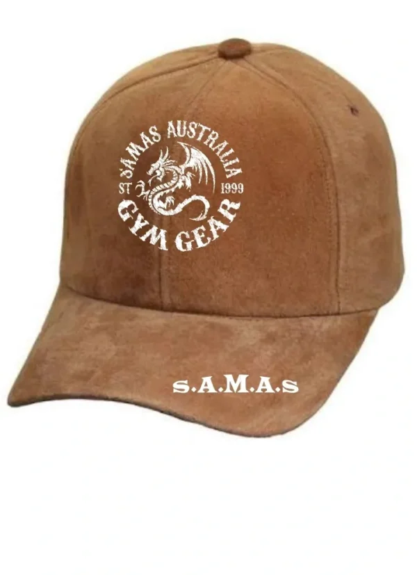 Tan Suede Leather Cap Gym Gear