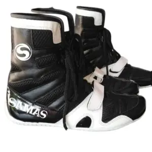 FIGHTER - TRAINING GEAR LEATHER, Boxing Fight Wear Black & White