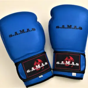 12 Ounce Gloves Premium Cowhide Leather Buster Blue